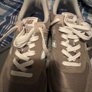 New Balance Tan and White Sneakers Modern Comfort